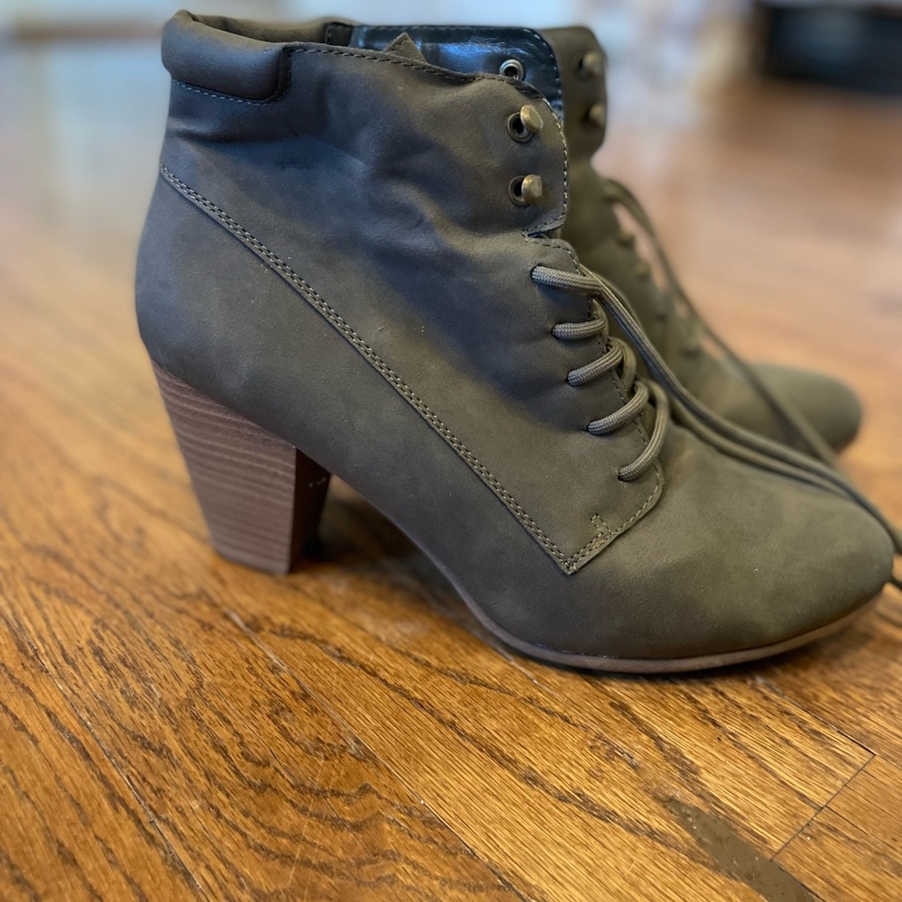 Olive Green Booties